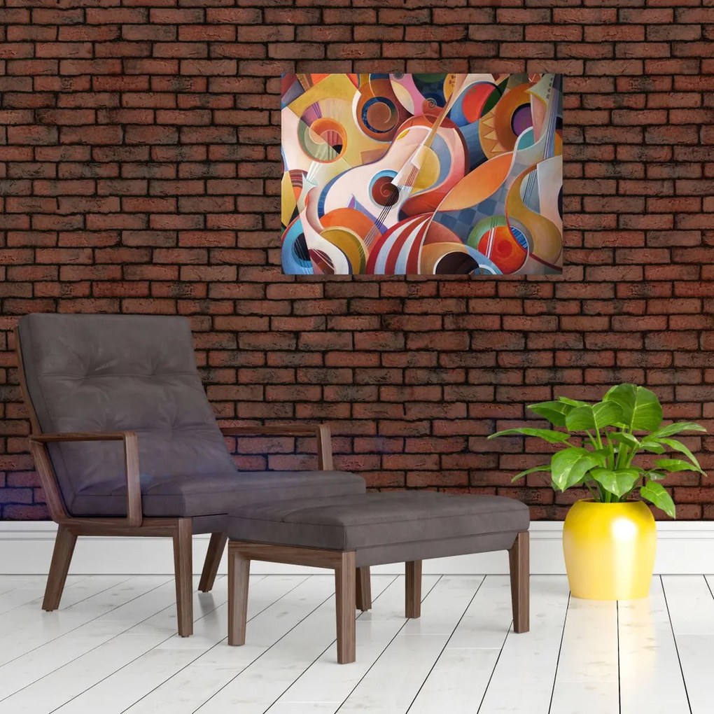 Tablou pe sticlă - Abstract muzical (70x50 cm)