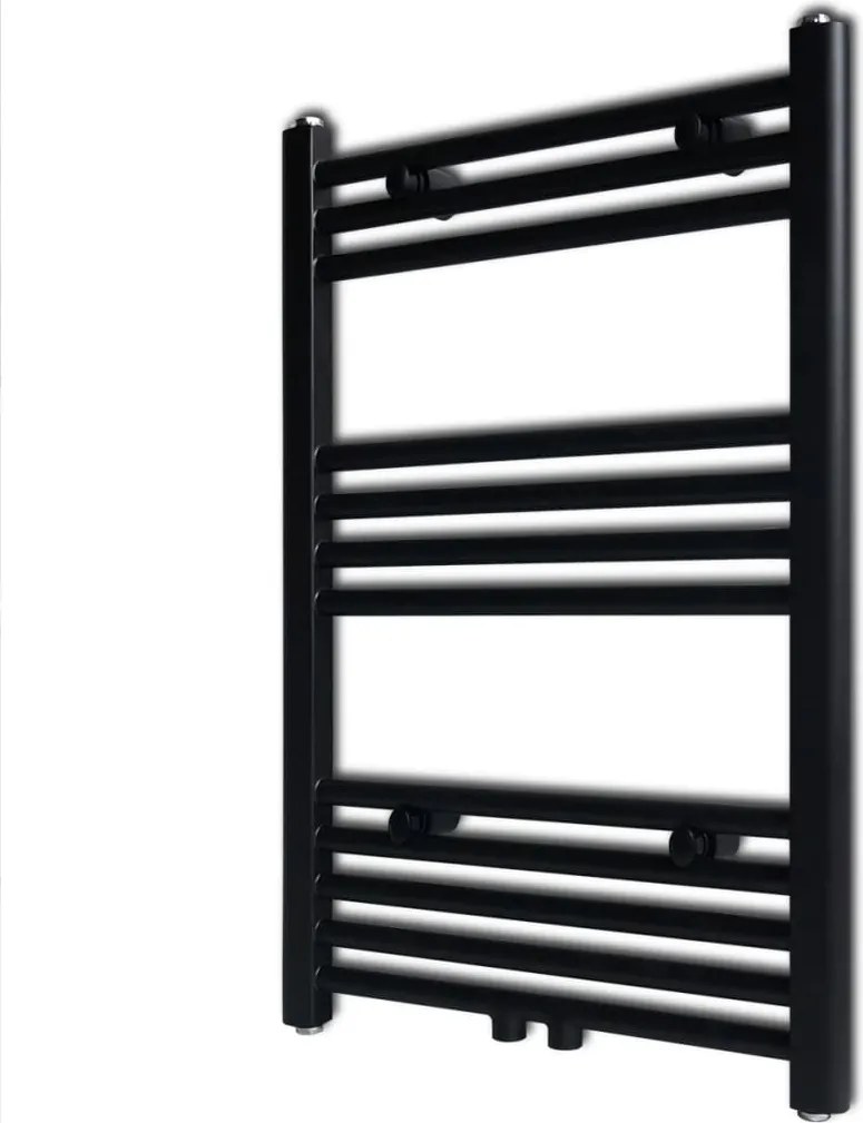 vidaXL Radiator port-prosop încălzire centrală baie drept negru 500 x 764 mm