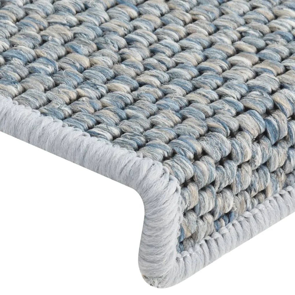 Covorase scari autoadezive, 15 buc. albastru 65x25 cm, sisal 15, Albastru, 65 x 25 cm