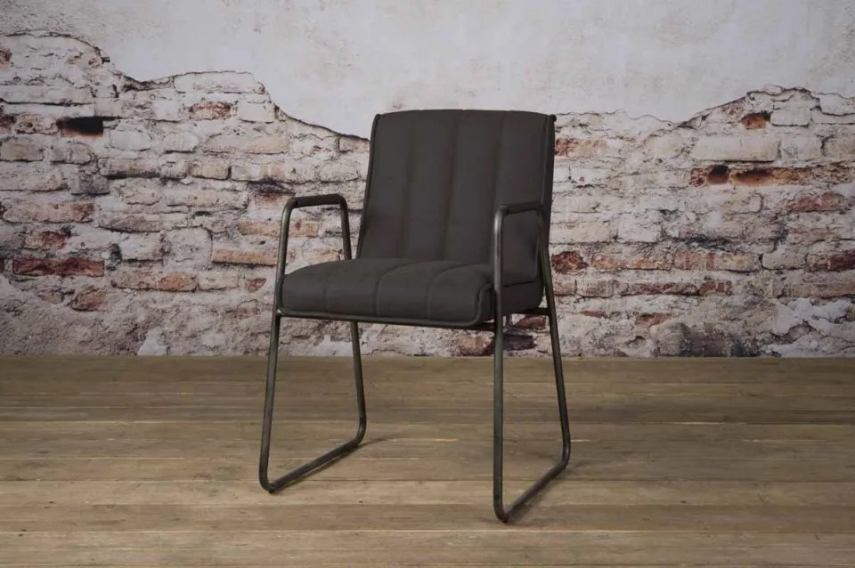 Scaun piele artificiala Santo gri inchis