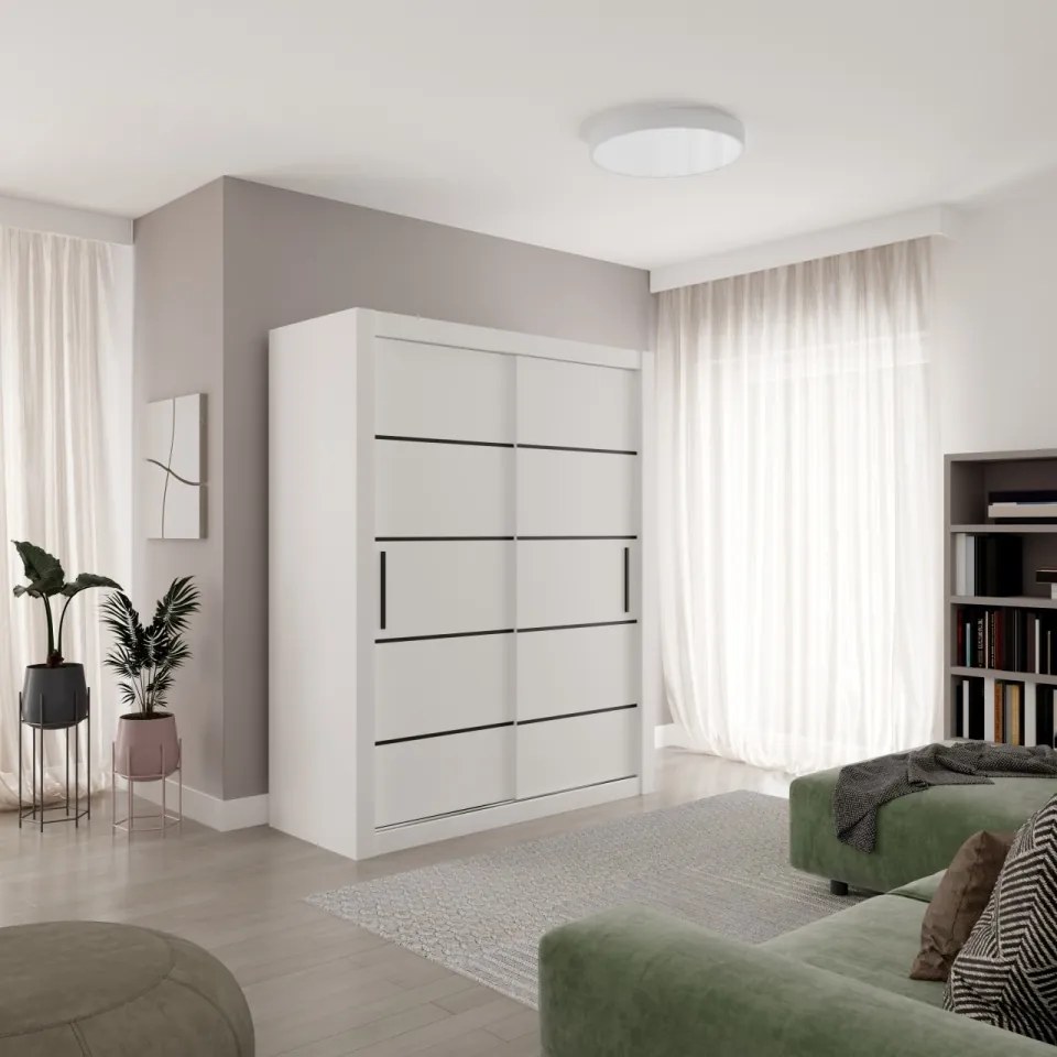 Dulap cu usi glisante 160x200 cm, Morell, ADRK Furniture (Culoare: Artisan)