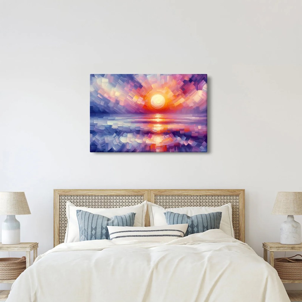 Tablou - Apus de soare artistic colorat (90x60 cm)