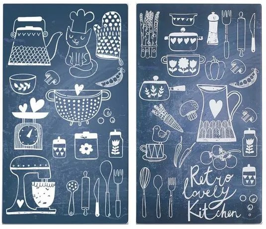 Plăci de protecție din sticlă LOVELY KITCHEN pentru aragaz – 2 bucăți, ZELLER, model 8