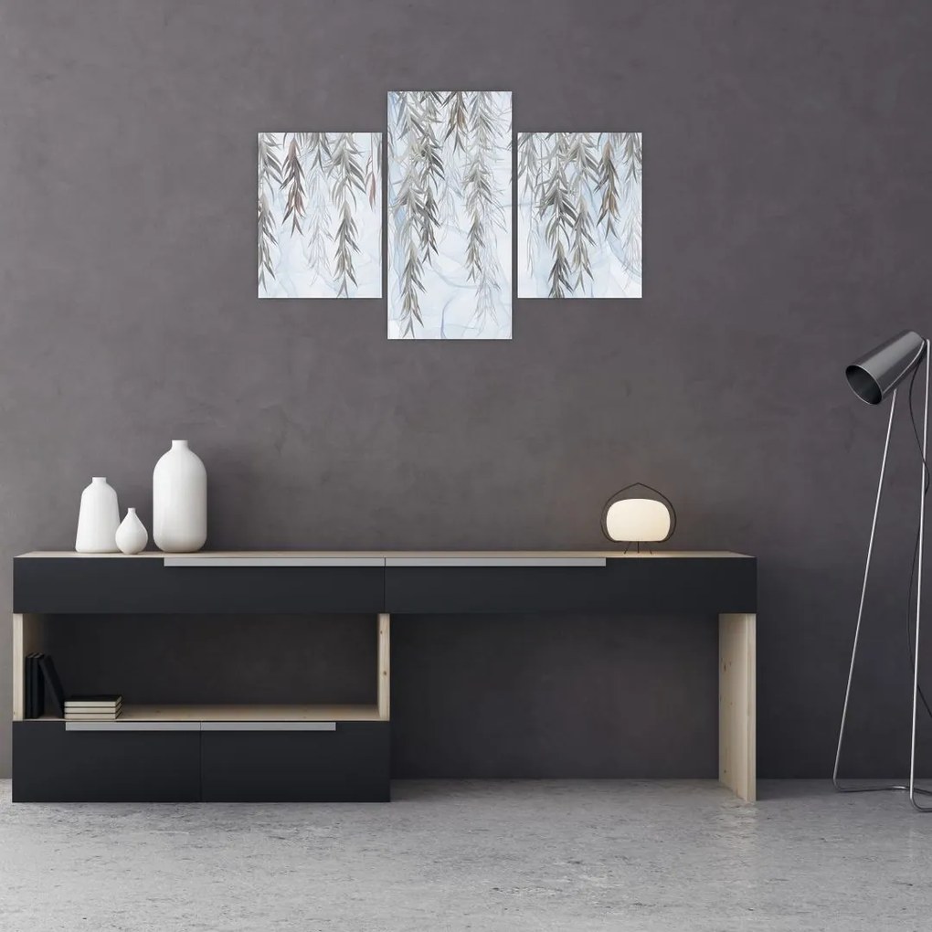 Tablou - Crenguțe de salcie fundal albastru (90x60 cm)