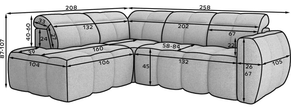 Colțar gri deschis extensibil/cu spațiu de depozitare cu tapițerie din țesătură bouclé (cu colț pe partea stângă/în formă de ”L”) Falconn – ELTAP