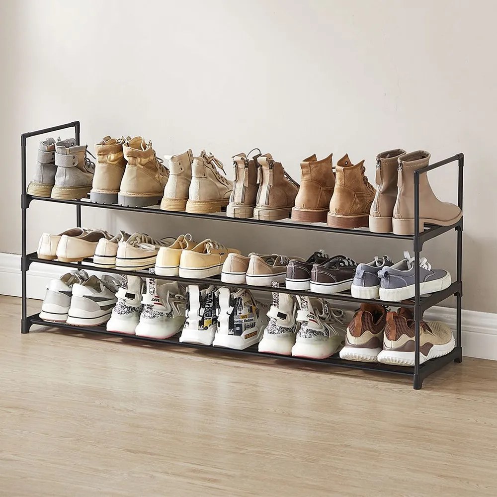 Suport metalic pentru pantofi cu 3 niveluri 116x30x55cm