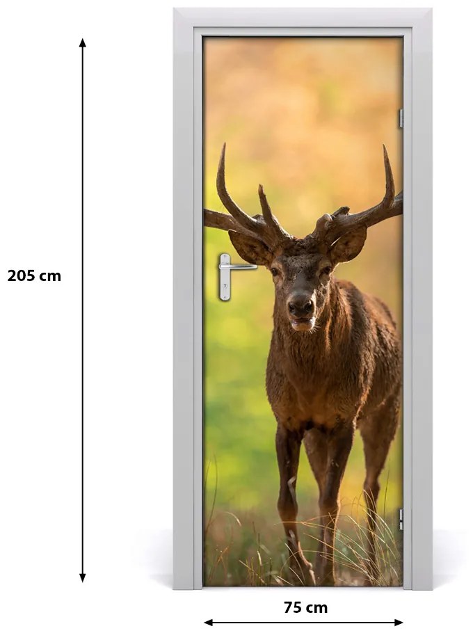 Autocolante pentru usi ușă autoadeziv Deer în pădure