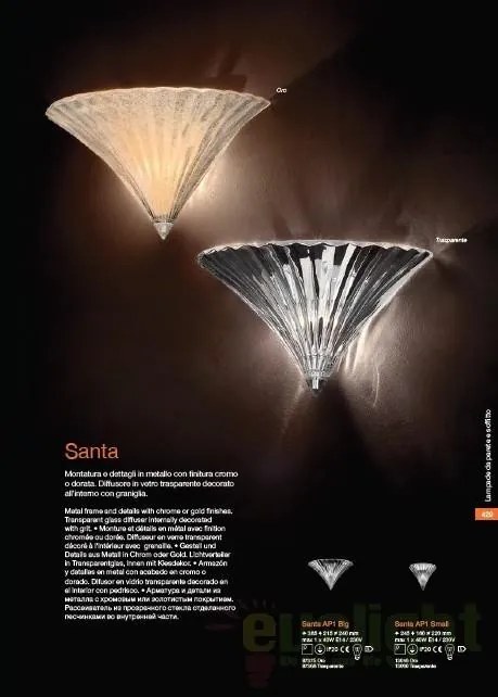 Aplica de perete Santa AP1 Big Transparente 087368
