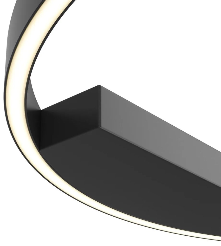 Plafoniera LED design modern Rim negru 60cm, 4000K