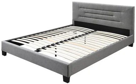 Pat matrimonial 180 cm Telosa New (Gri deschis + Negru) (cu somieră). Promo -17%. 1104414