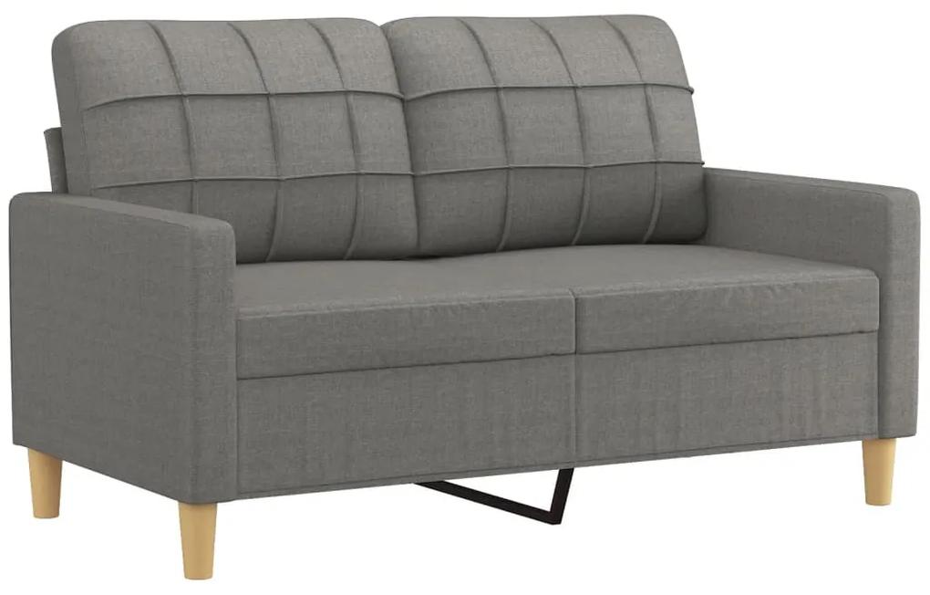 Canapea cu 2 locuri, gri inchis, 120 cm, material textil