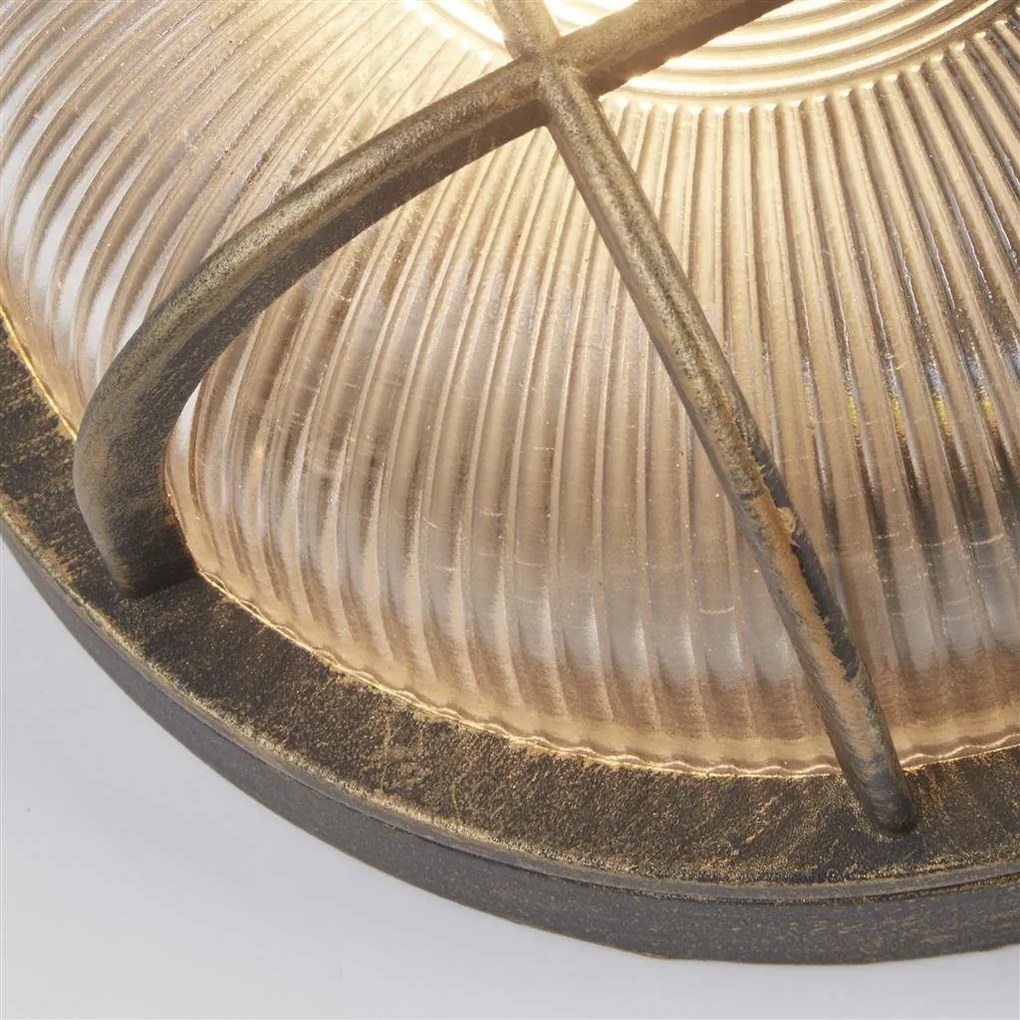 Aplica de perete sau tavan design industrial IP44 Bulkhead Round