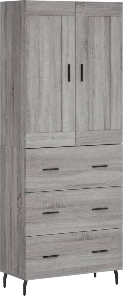 vidaXL Dulap înalt, gri sonoma, 69,5x34x180 cm, lemn compozit