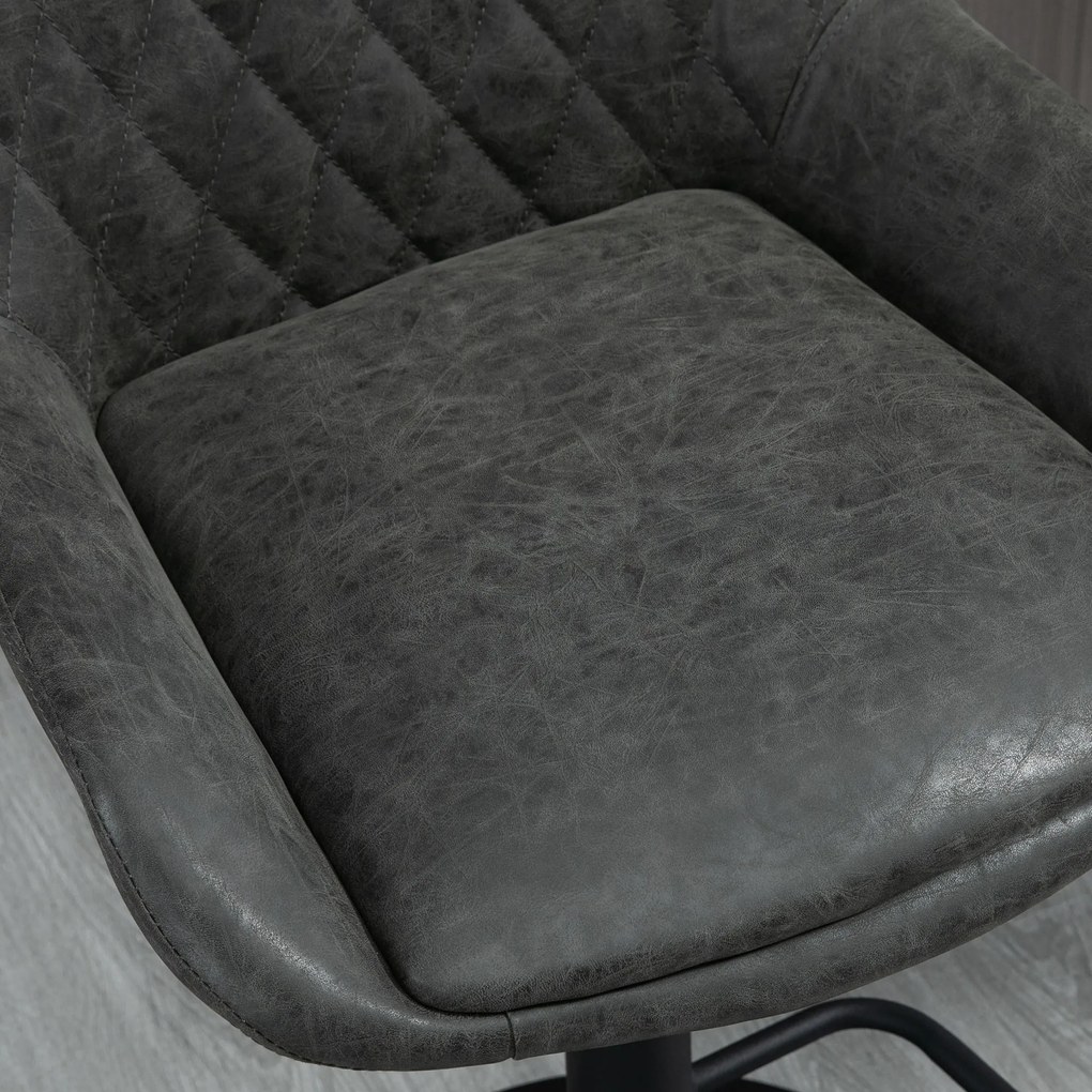 HOMCOM Tabureți de Bar Tabureti de Bucatarie, Design Tabureti de Inaltime, cu Suport pentru Picioare, 51 cm x 59 cm x 117 cm, Gri închis + Negru | Aosom Romania