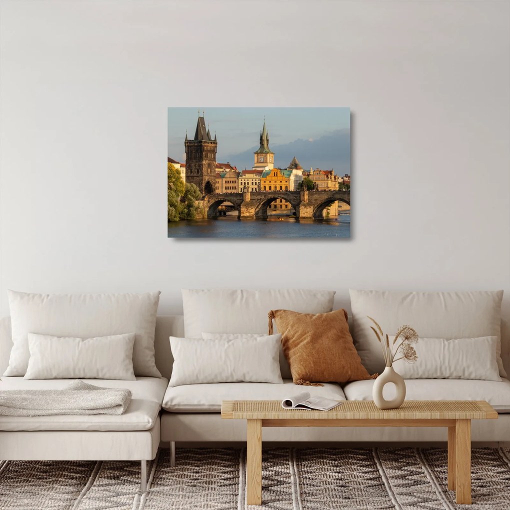 Tablou pe sticlă - Podul lui Carol (70x50 cm)