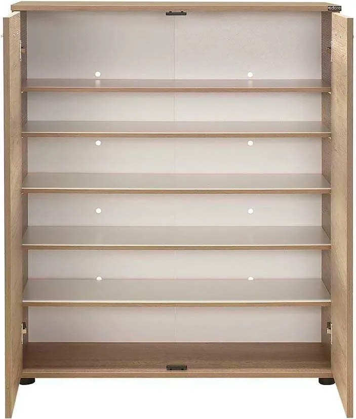 Pantofar Adore Elegance, 2 usi, 5 rafturi, capacitate 24 perechi incaltaminte, Alb - Natur, 91x108x35 cm