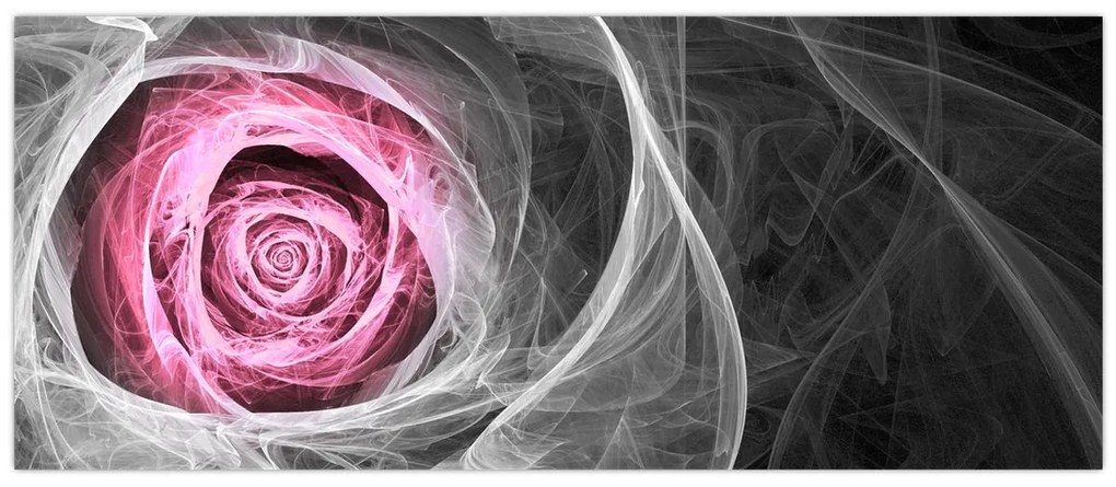 Tablou - Trandafir abstract, fucsia (120x50 cm)