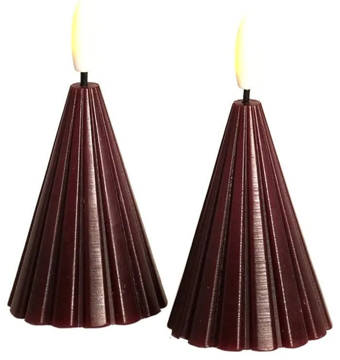 Decorațiune luminoasă de Crăciun burgundy 2 buc. ø 6 cm Laura – Sirius