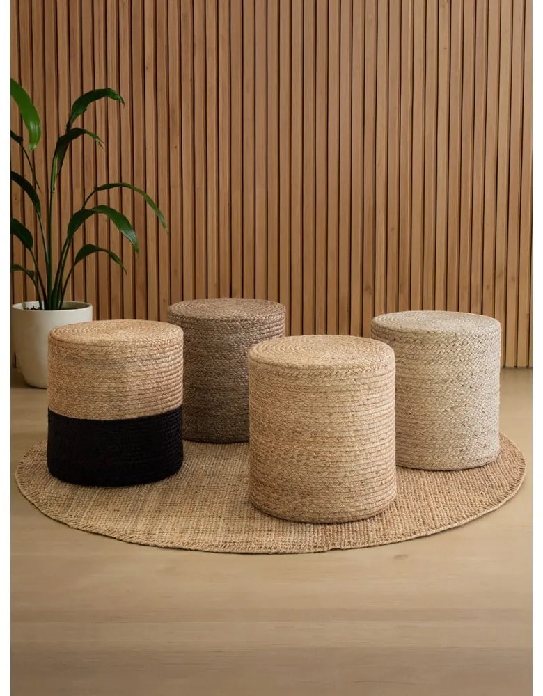 Taburet în culoare naturală Jutta Gold – Hanse Home