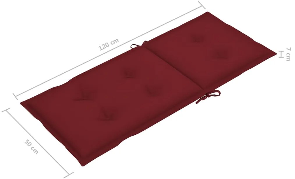 Balansoar cu perna, bambus 1, Bordo, 120 x 50 x 7 cm