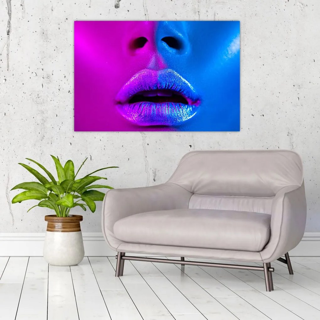 Tablou - Imaginea buzelor colorate (90x60 cm)