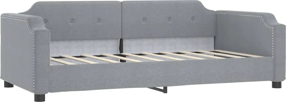 vidaXL Cadru de pat, gri deschis, 90x190 cm, material textil