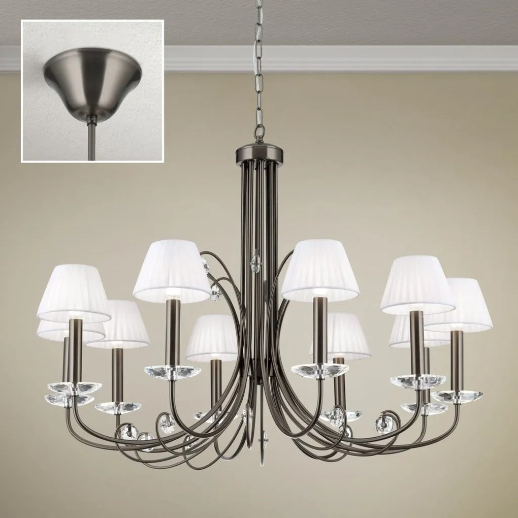 Candelabru stil clasic cu cristal K9 ARIANE 10L nickel inchis