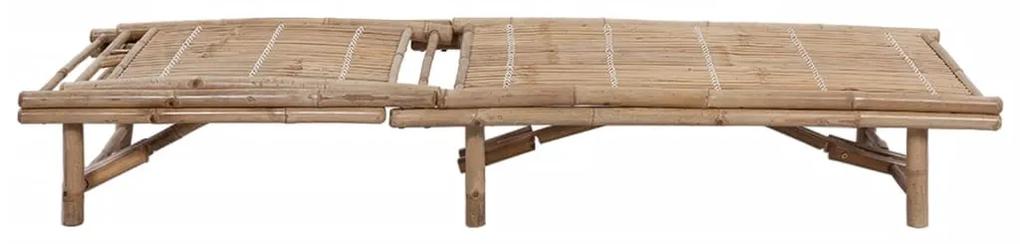 Sezlong de gradina cu perna, bambus 1, Bej