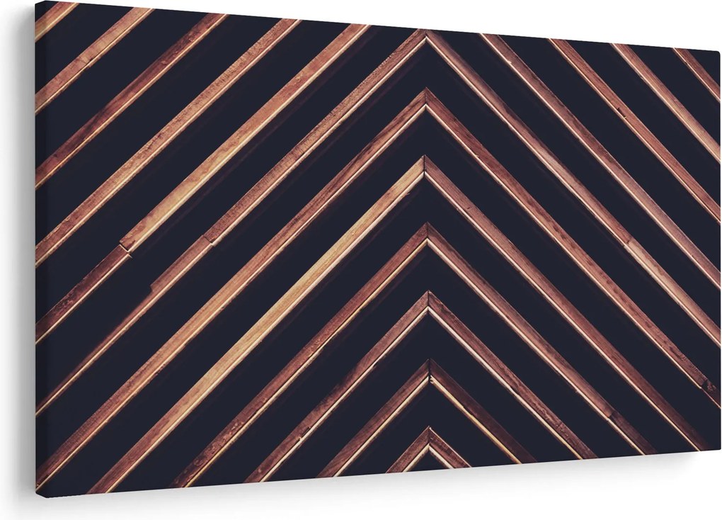 Tablou - Motiv de lemn pe fond negru (90x60 cm)
