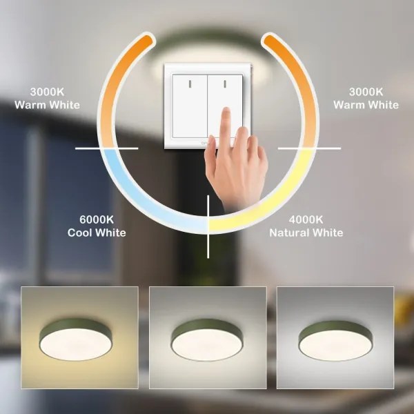 Brilagi - Plafonieră LED POOL, 60W, 230V, 3000/4000/6000K, 50 cm, verde