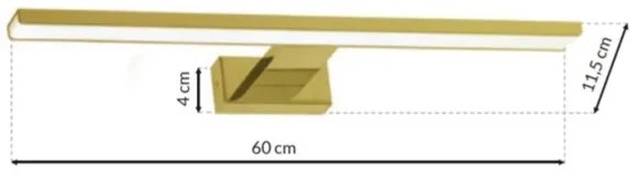 Lumină LED pentru oglindă de baie SHINE LED/13,8W/230V, 60 cm, IP44, auriu