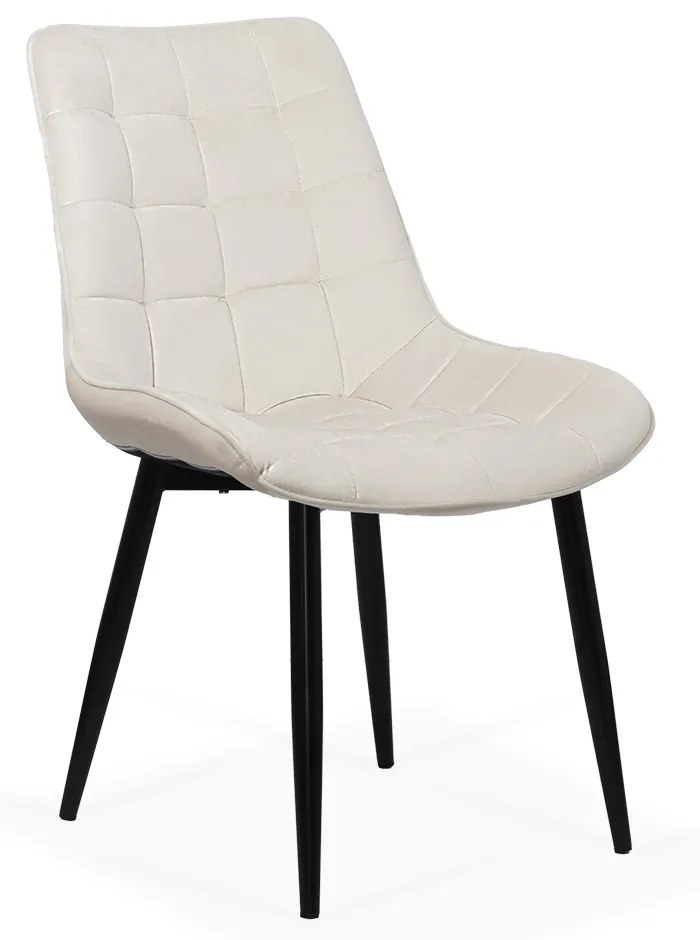 Scaun living cu tapițerie din catifea și picioare metalice BUC 206 crem