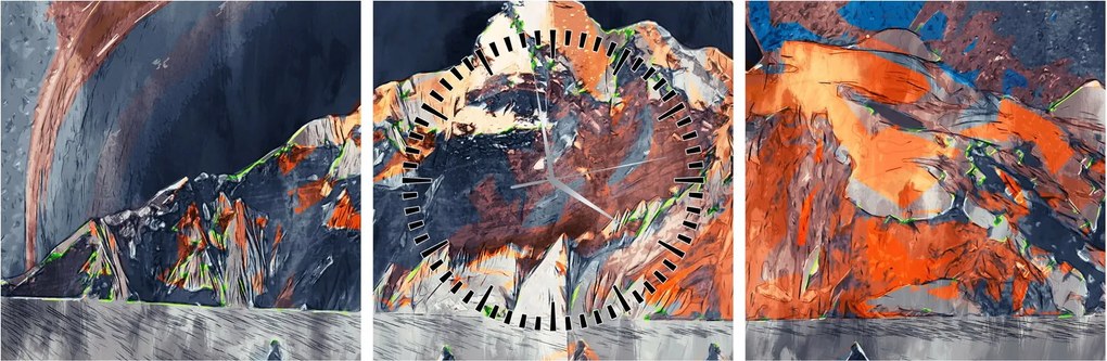 Tablou - Ilustrație de sweathouses (cu ceas) (90x30 cm)