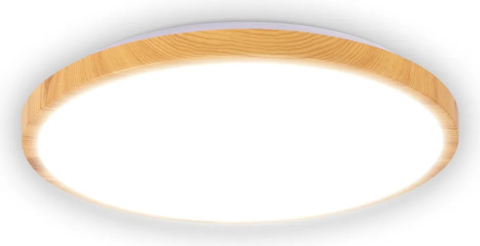 Plafoniera LED Erste Woody 35W 400x65mm, Design Rustic Modern, 3CCT 3000K-6000K Reglabila, Lumina Ambientala Inteligenta pentru Living si Dormitor