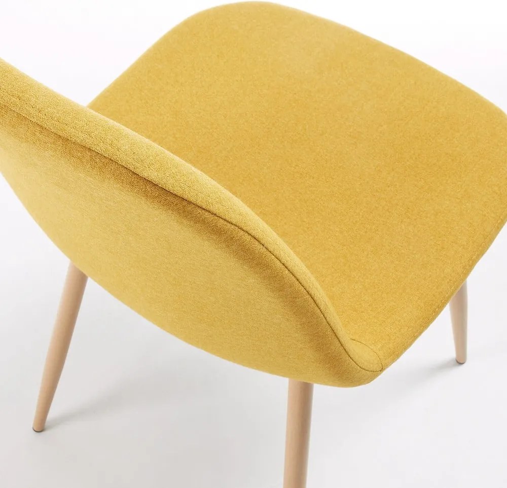 Scaun de dining La Forma Lissy, galben muştar