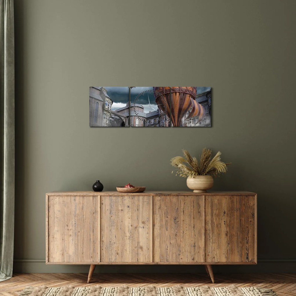Tablou - Peisaj suprarealist (cu ceas) (90x30 cm)