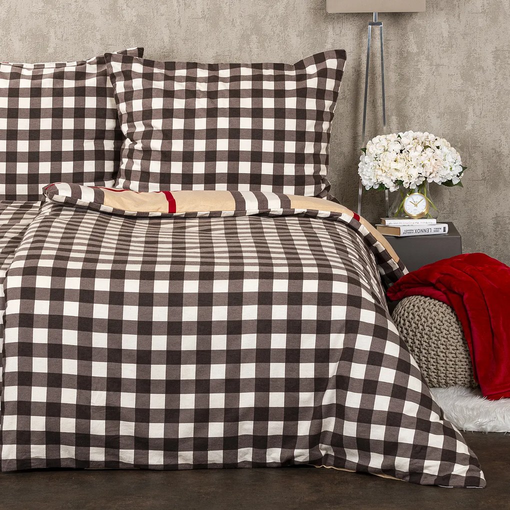 Lenjerie flanelă 4Home Cub, 220 x 200 cm, 2 buc. 70 x 90 cm, 220 x 200 cm, 2 buc. 70 x 90 cm