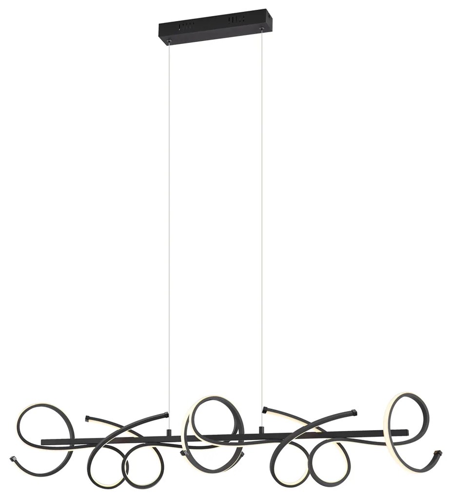 Lampă suspendată de design, alungită, neagră, reglabilă în 3 trepte - Krisscross