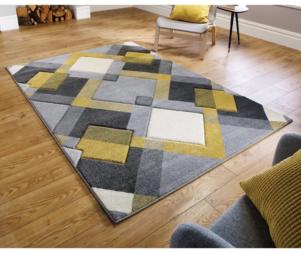 Covor galben/gri 200x290 cm Nimbus – Flair Rugs