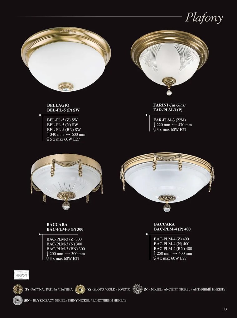 Plafoniera realizata manual decorata cu Cristal Scholer BELLAGIO