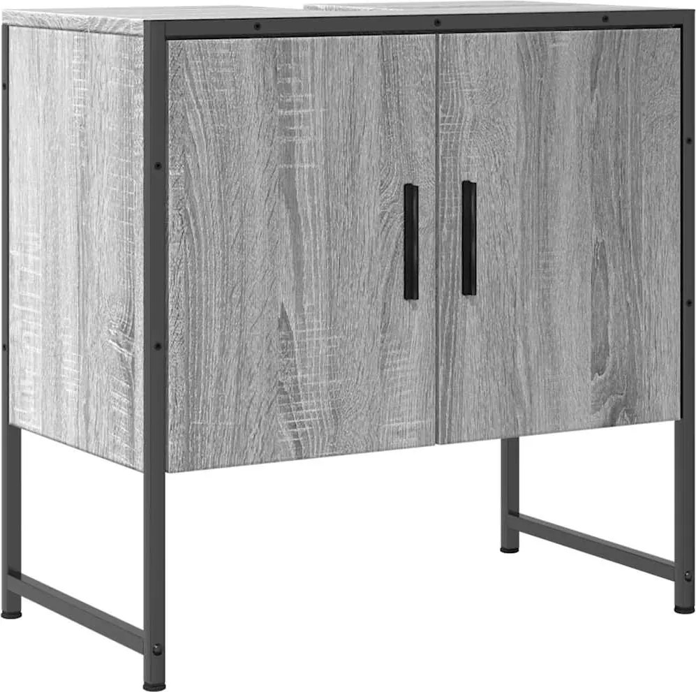 vidaXL Dulap chiuvetă baie, gri sonoma, 60x33x60 cm, lemn prelucrat
