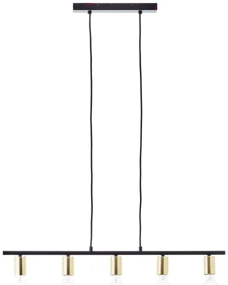 Brilliant - Lustră pe cablu KERRY 5xE27/40W/230V negru/alamă