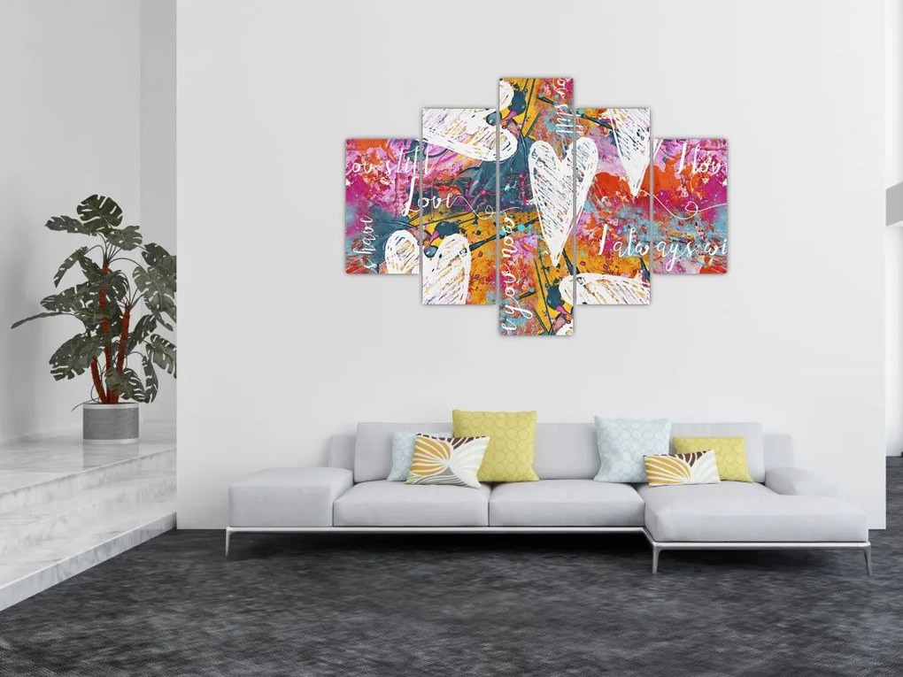 Tablou - Inima pe un fundal abstract (150x105 cm)