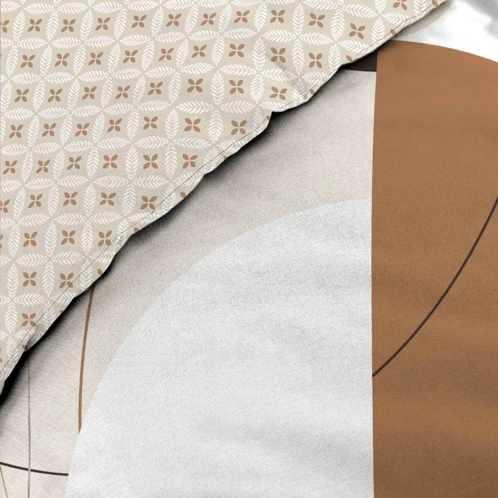 Lenjerie de pat albă-bej din bumbac pentru pat dublu, extinsă 240x220 cm Natacha – douceur d'intérieur