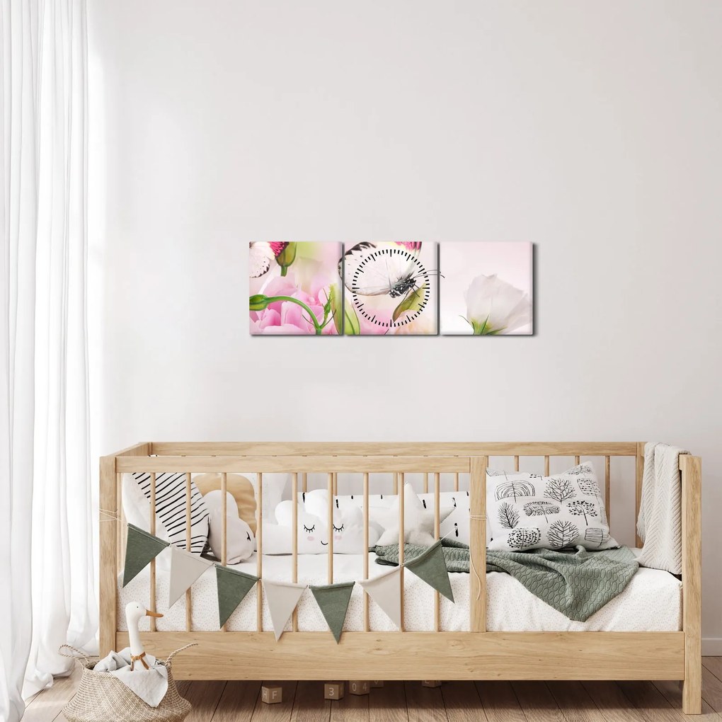 Tablou - Fluturele (cu ceas) (90x30 cm)