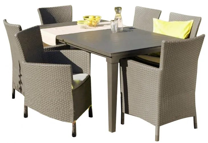 Set de mobilier de grădină Futura 6+1 în culoarea cappuccino