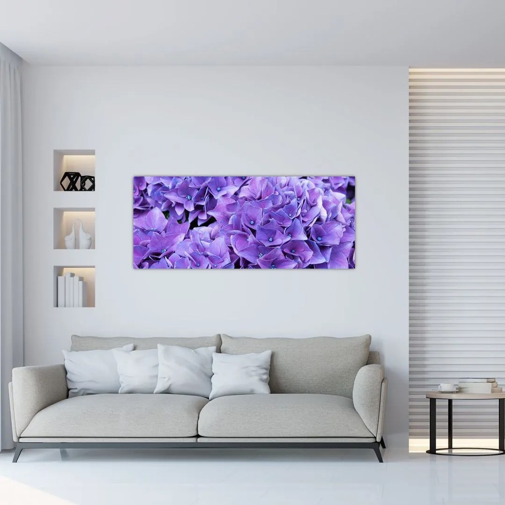 Tablou cu flori violete (120x50 cm)