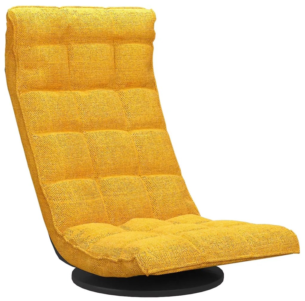 336581 vidaXL Scaun de podea pivotant, galben muștar, material textil