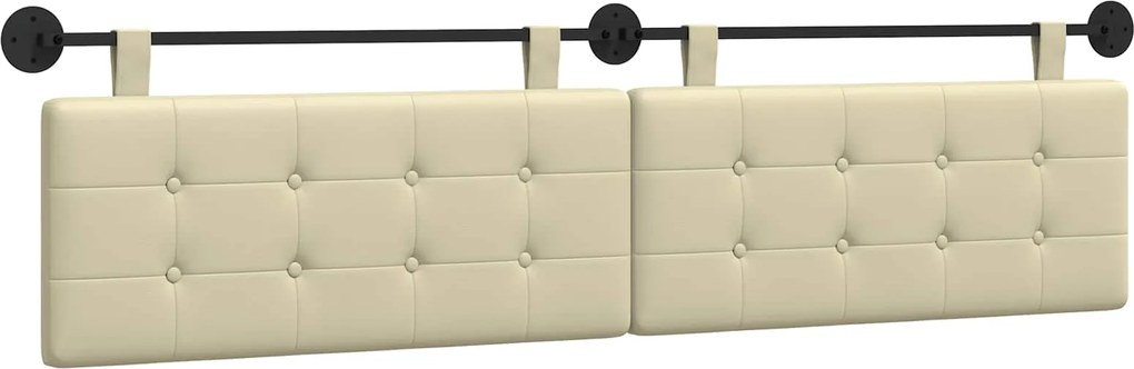 vidaXL Cap de pat suspendat Crem 210 x 55 x 5 cm Piele artificială