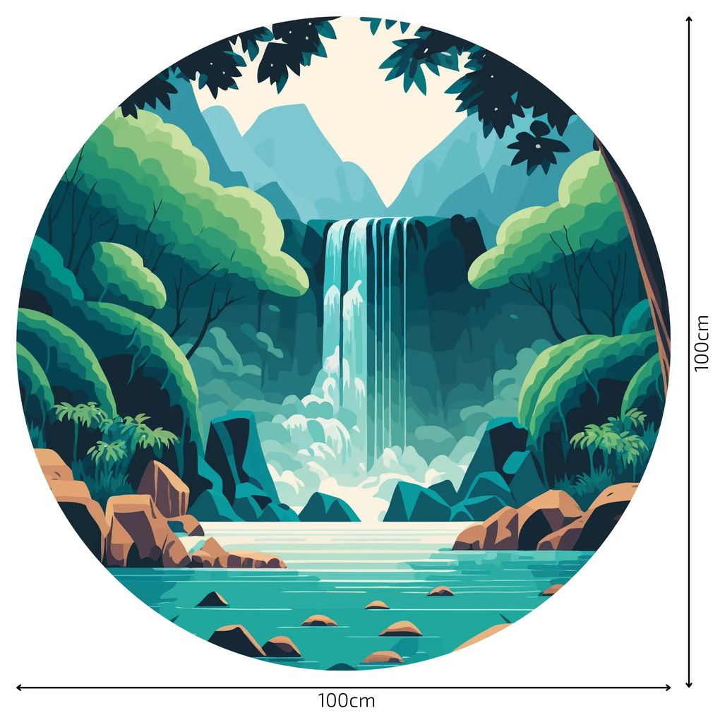 PIPPER. Autocolant circular de perete „Cascadă” mărimea: 60cm